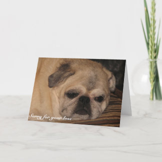 Cartão Pet sympathy card Pug