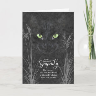 Cartão Pet Sympathy for Losse a uma Cinza de Carvão Gato