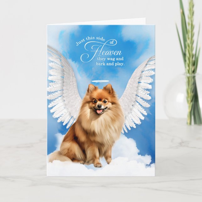 Cartão Pet Sympathy Loss of a Dog Pomeranian Angel (Frente)