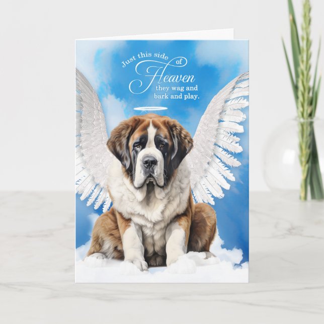 Cartão Pet Sympathy Loss of a Dog Saint Bernard Angel (Frente)