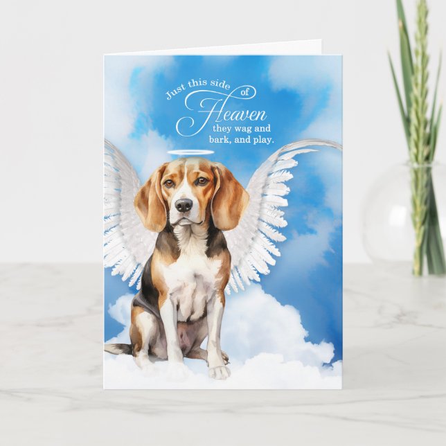 Cartão Pet Sympathy Perda de um Anjo da Beagle (Frente)