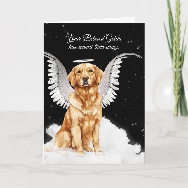 Cartão Pet Sympathy Perda de um Anjo de Retriever de Cão (Frente)