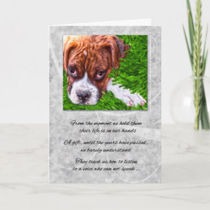 Cartão Pet Sympathy Perda de um Boxer de Cachorro com Cin