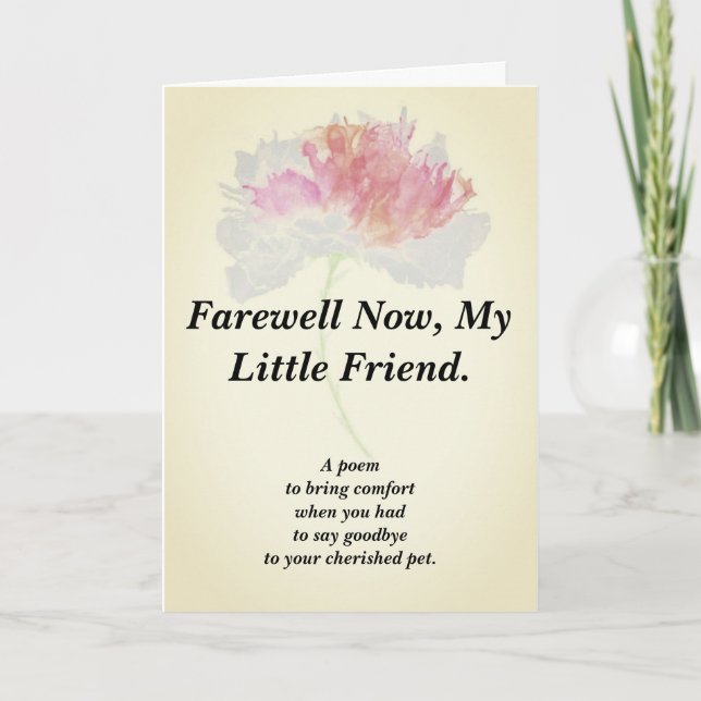 Cartão Pet Sympathy Poem Folded Card 12,7 X 17,8 cm (Frente)