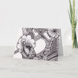 Cartão Petals Zig-Zags e Pontos Notecard