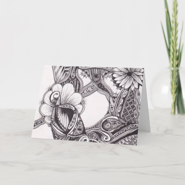 Cartão Petals Zig-Zags e Pontos Notecard (Frente)