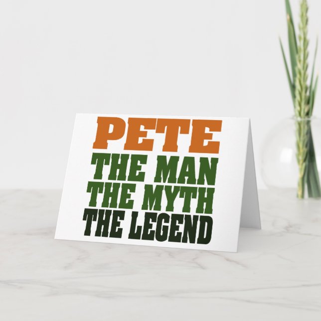 Cartão Pete - the Legend (Frente)