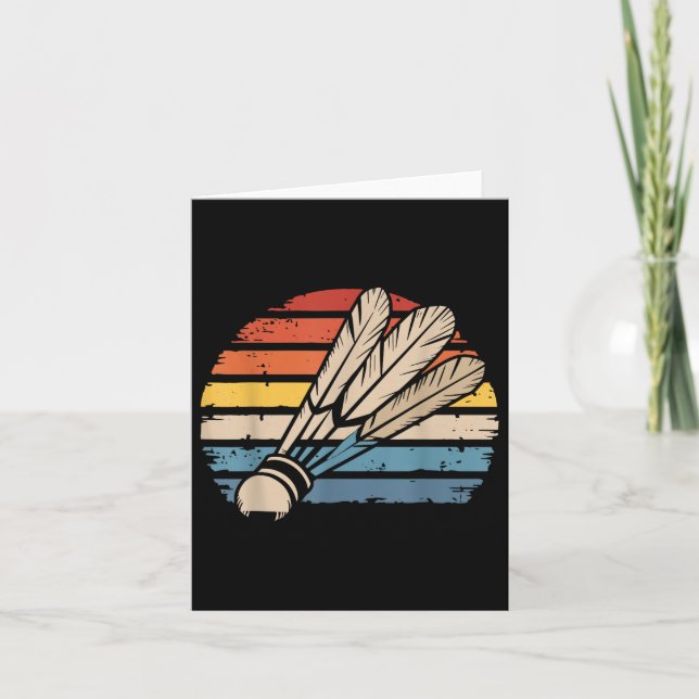 Cartão Peteca de Badminton Pôr do Sol Angustiado Peteca E (Frente)