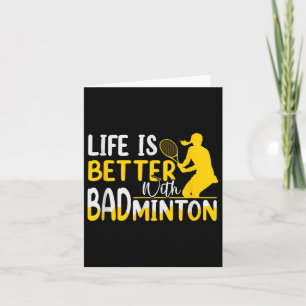Cartão Peteca de Badminton Raquete Jogador de Badminton _
