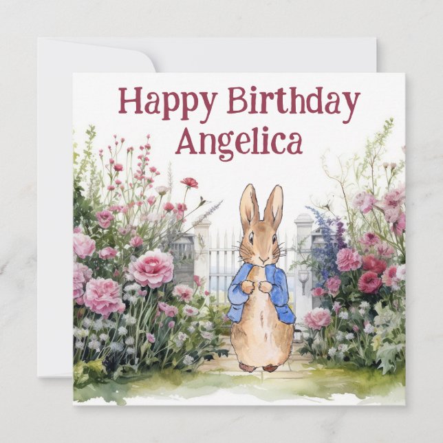 Cartão Peter o Coelho em seu jardim nº 2 Personalize (Frente)