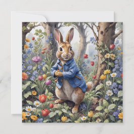 Cartão Peter o Coelho na floresta selvagem
