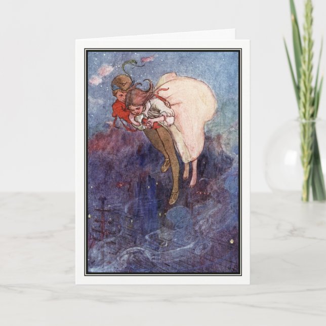 Cartão Peter Pan and Wendy by Alice B. Woodward (Frente)
