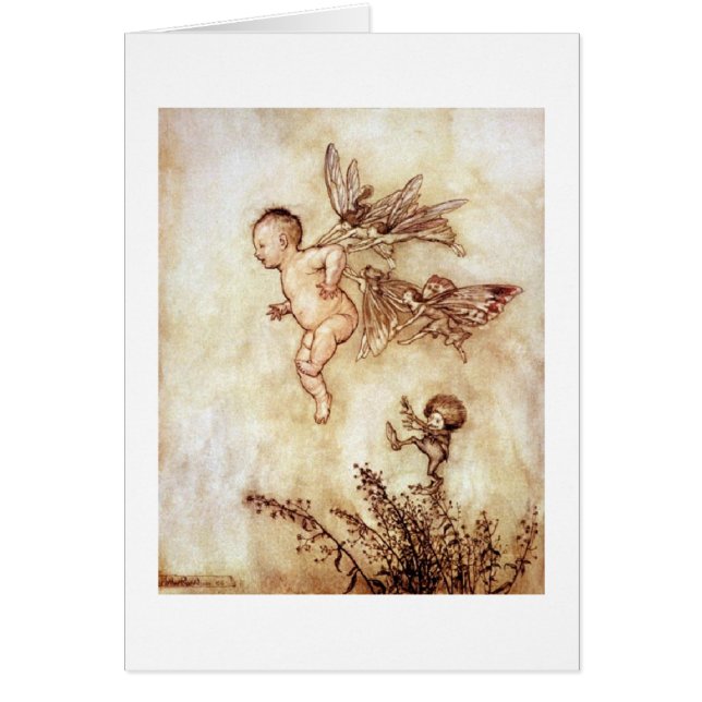 Cartão Peter Pan e fadas (vazio para dentro) (Frente)