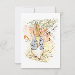 Cartão Peter Rabbit in the Garden (por Beatrix Potter)
