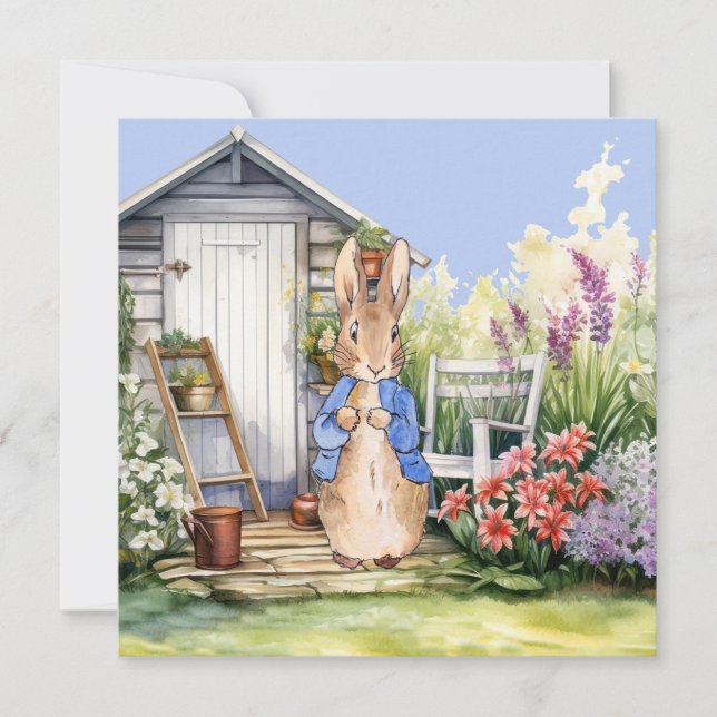 Cartão Peter the Rabbit Garden Shed (Frente)