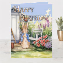 Peter the Rabbit Garden Shed Happy Birthday