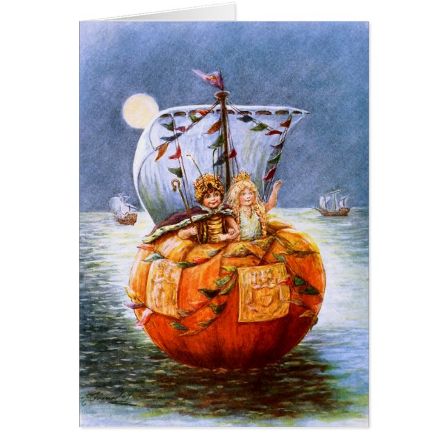 Cartão Peterkin Pumperkin e princesa (Frente)