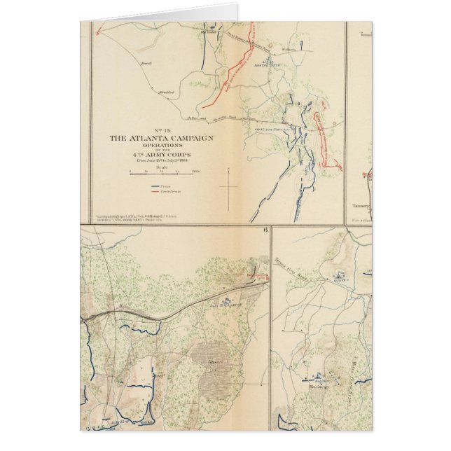 Cartão Petersburg, Va, Atlanta Campaign (Frente)