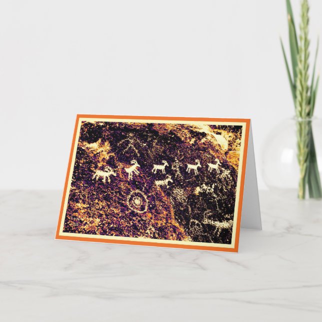 CARTÃO PETROGLYPHS NEVADA DESERT AMERICAN SOUTHWEST (Frente)