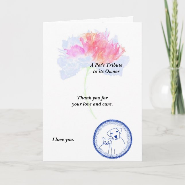 Cartão Pet's Tribute ao Poem Folded Card. (Frente)