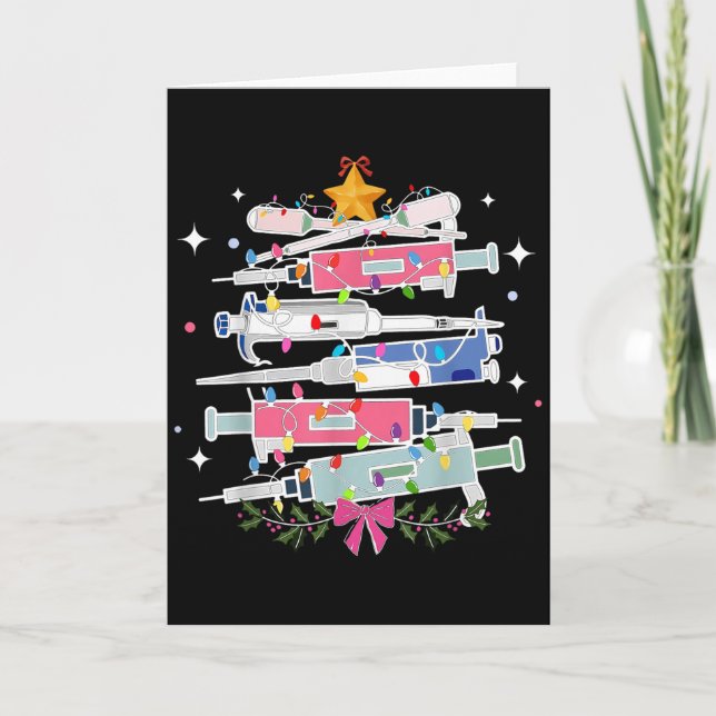 Cartão Pette Laboratory Christmas Tree Lights Med Laborat (Frente)
