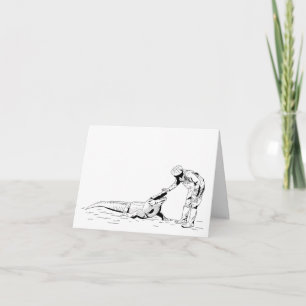 Cartão Petting uma placa de arte de linha de alinhamento