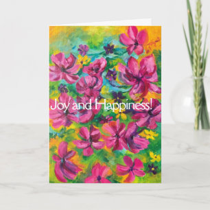 Cartão Petunias "Joy and Happiness" Birthday Card