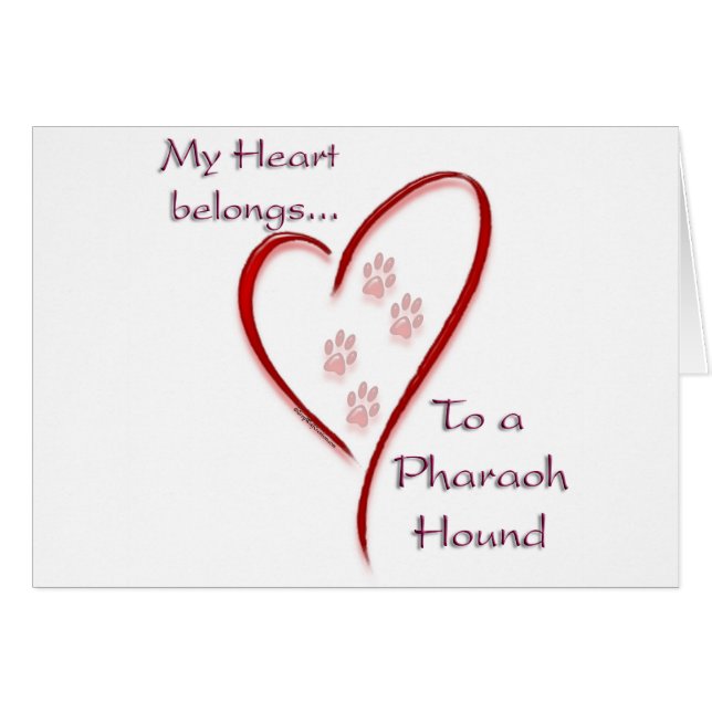 Cartão Pharaoh Hound Hearts Pertence (Frente Horizontal)