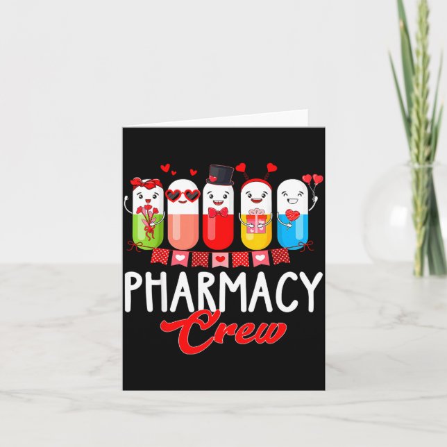 Cartão Pharmacy Crew Nurse Valentines Day Pharmacist Tech (Frente)