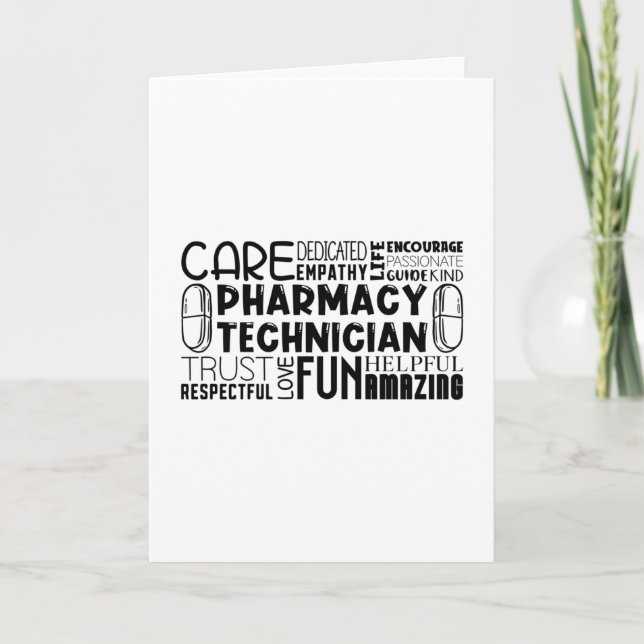 Cartão Pharmacy Tech Quote Medicine Pharmacist Technician (Frente)