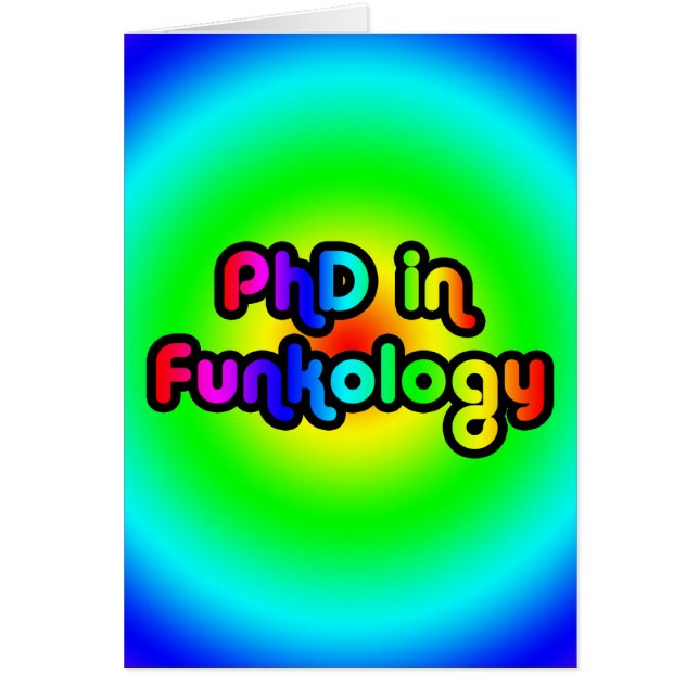 Cartão PhD no arco-íris do funk da piada do divertimento (Frente)