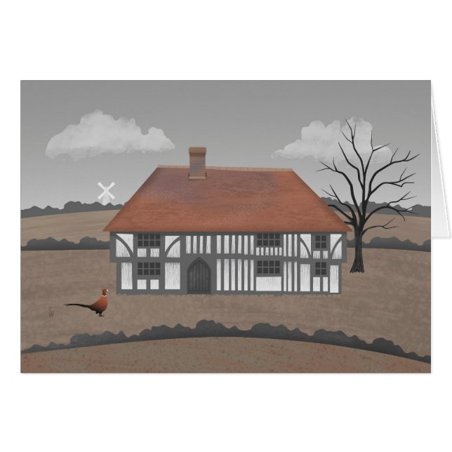 Cartão Pheasant Farmhouse Card (Frente horizontal)