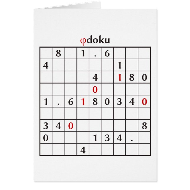 Cartão phidoku (Frente)