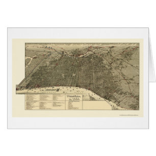 Cartão Philadelphfia, mapa panorâmico do PA - 1888