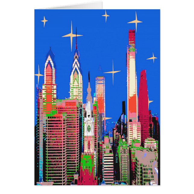 Cartão Philadelphia Starry Night (Frente)