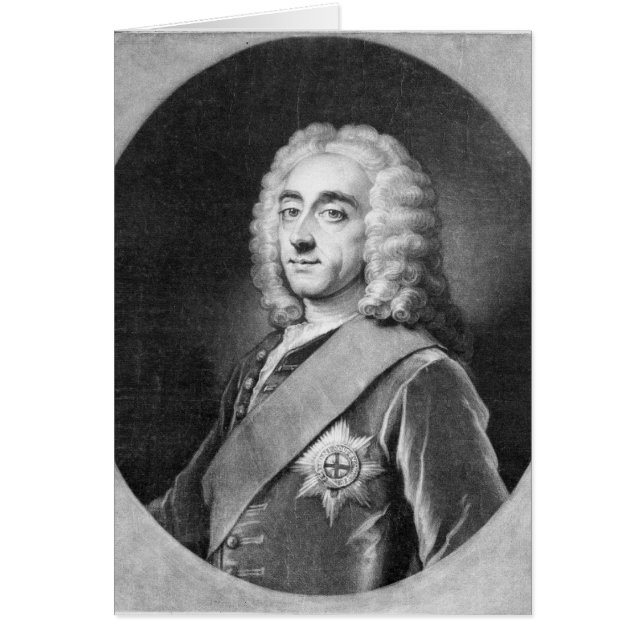 Cartão Philip Dormer Stanhope, gravado por John Simon (Frente)