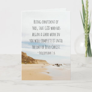 Cartão Philippians 1:6 DEUS que começou um bom trabalho