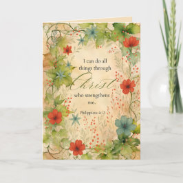 Cartão Philippians 4:13 I Can Do All Things Vintage Botan