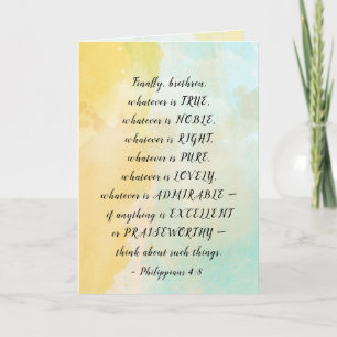 Cartão Philippians 4:8 O que quer que seja verdade,