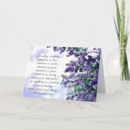 Cartão Philippians 4:8 O que quer que seja Verso da Bíbli