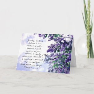 Cartão Philippians 4:8 O que quer que seja Verso da Bíbli