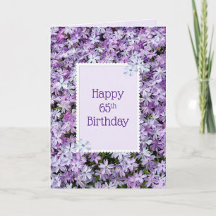 Cartão Phlox Roxo Para 65.º Aniversário