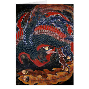 Cartão Phoenix (Deusa de Firebird) Hokusai Fine Art