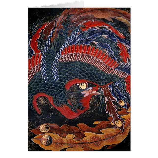 Cartão Phoenix (Deusa de Firebird) Hokusai Fine Art (Frente)