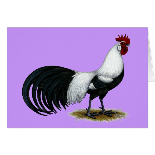 Cartão Phoenix:  Galo de prata de Duckwing (Frente horizontal)