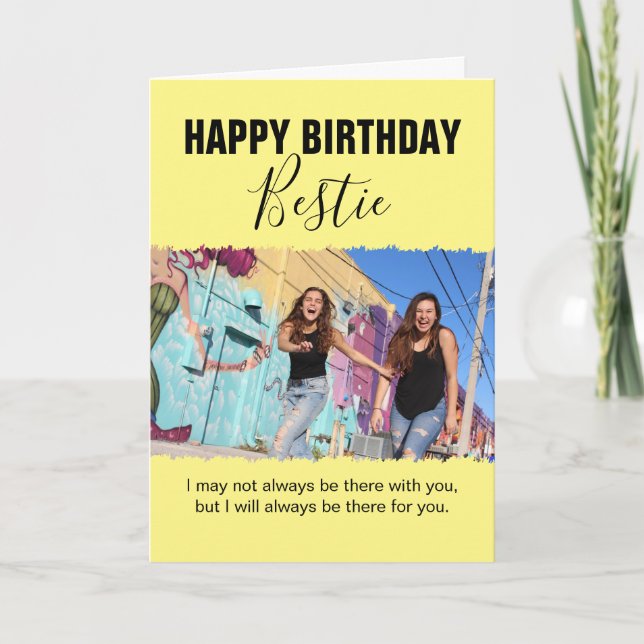 Cartão Photo Bestie Birthday (Frente)