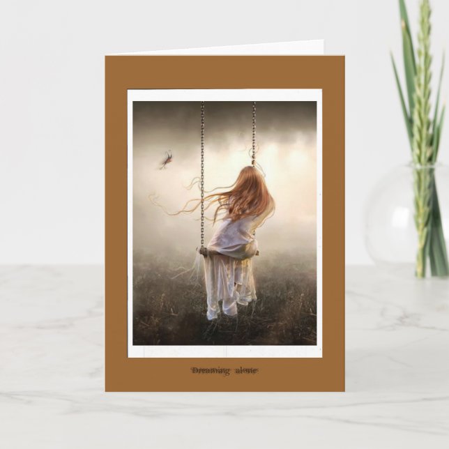 Cartão photo bohême romantique balançoire jeune fille (Frente)