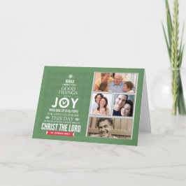 Cartão Photo Christian Christmas Card Behold Christ JOY