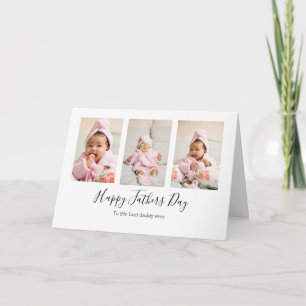 Cartão Photo Collage Modern minimalist Fathers Day Card