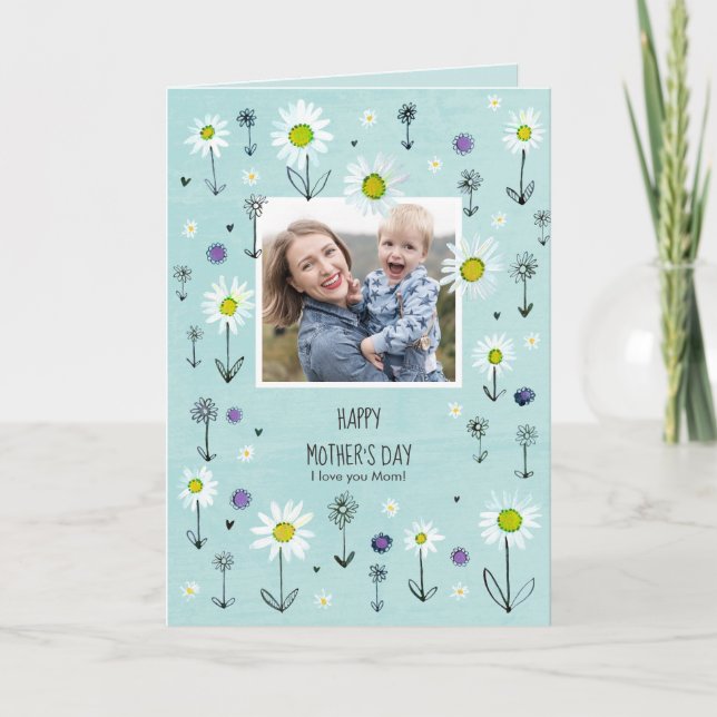 Cartão Photo | Daisy Pattern | Mother´s day Card (Frente)